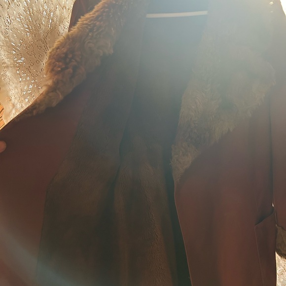 Vintage Penny Lane type coat with Faux Fur Trim - Picture 4 of 4